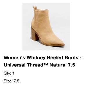 Universal Thread Whitney heeled 7.5 natural boots
